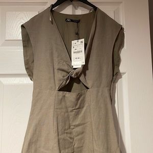 Linen Blend Short Dress